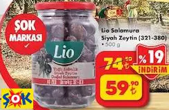 LİO SALAMURA SİYAH ZEYTİN 321-380 500 G
